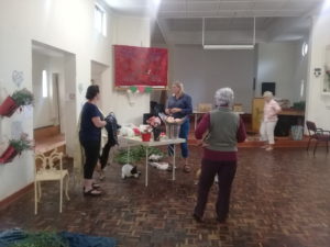 Nikki Craig, Sister Penny, Trish Anderson and Mrs Rawlins busy decorating the hall. Andrew Craig was also busy out of picture.